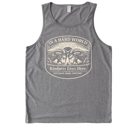 In A Hard World, Kindness Lives Here, a Aluminum Grey Allmade Eco Triblend Tank