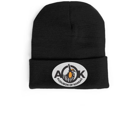 Audubon of Kansas Beanie Hat, a Black Cuffed Beanie