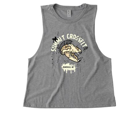 Mohawk Bear, a Aluminum Grey Allmade Eco Triblend Women?s Muscle Tank