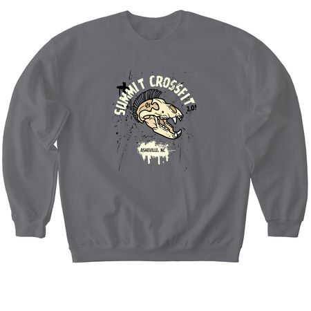 Mohawk Bear, a Charcoal Softstyle Crewneck Sweatshirt