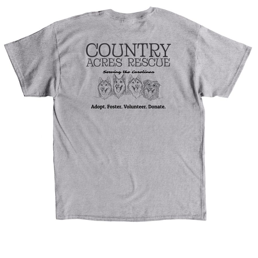 Life happens. Dogs help.&nbsp;, a Sport Grey Classic Unisex Tee (back-view)