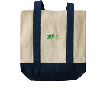 Earth's Echo Bags, a Natural/Navy Two-Tone Grocery Tote Bag
