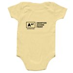 Be Pro-Abortion Onesie, a Banana Infant Onesie (back-view)