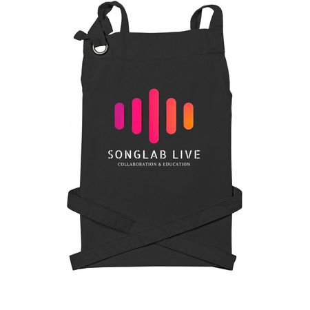Musical Chef Apron, a Black Cotton Canvas Pocket Apron