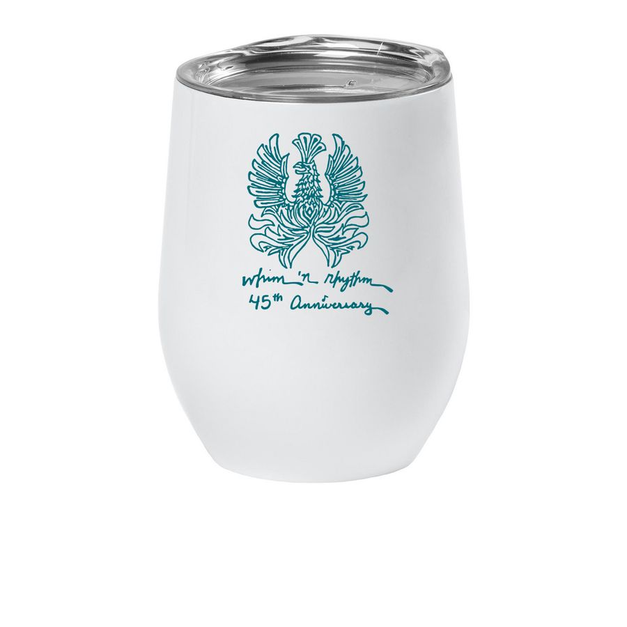 45th Anniversary Wine Tumbler, a White Insulated Wine Cup