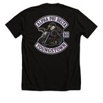 Alpha PhI Delta MC, a Solid Black Blend Premium Unisex Tee (back-view)