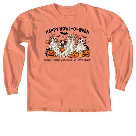 Happy Howl-O-Ween, a Terracotta Comfort Colors Long Sleeve Tee