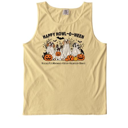 Happy Howl-O-Ween, a Butter Comfort Colors Tank Top