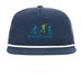 Mansfield Nordic Flat Brim Hat, a Navy/ White Printed Umpqua Snapback Cap