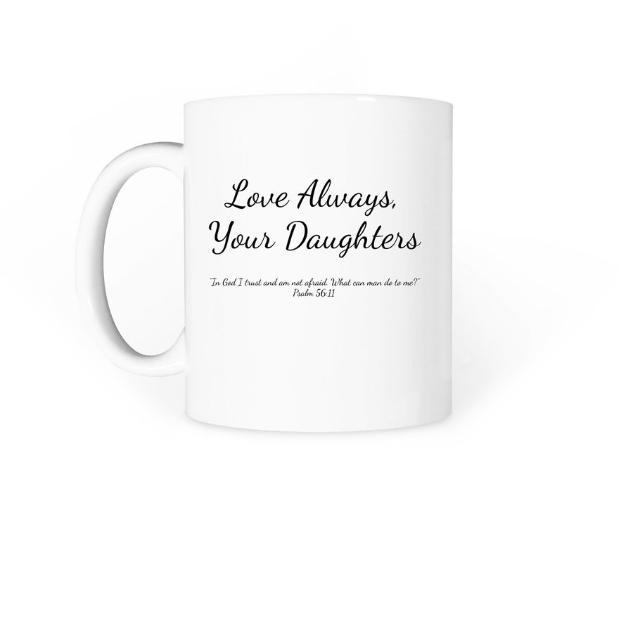 Scripture & Sip, a White Coffee Mug (back-view)