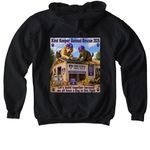 Kind Keeper Building, a Black Softstyle Youth Pullover Hoodie (back-view)