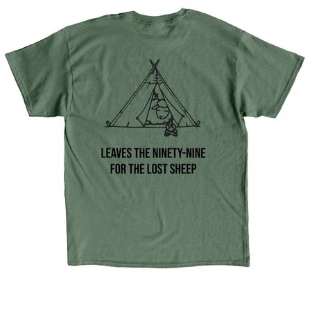 For the One - Green, a Military Green Classic Unisex Tee (back-view)