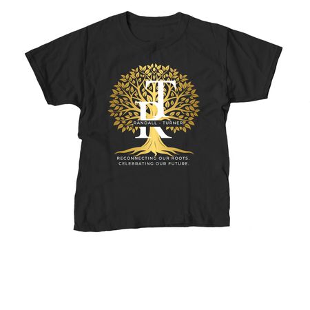 &nbsp;Randall-Turner Reunion 2026&nbsp;White & Gold, a Black Youth Unisex Tee