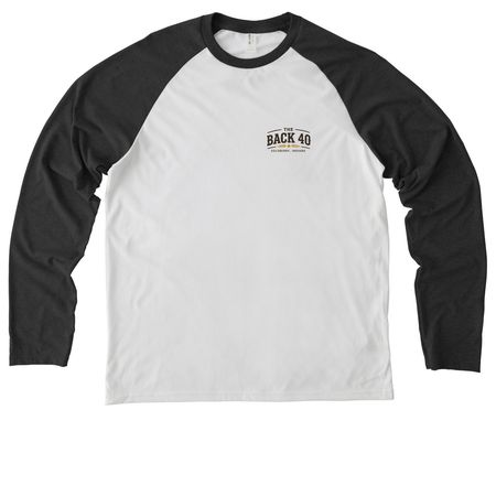 The Back 40 catalogue&nbsp;, a Space Black/ Bright White Allmade Eco Triblend Colorblock Raglan Long Sleeve Tee