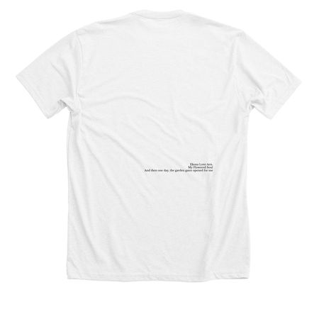 My Flowered Soul in B&W Apparel, a Solid White Blend Premium Unisex Tee (back-view)