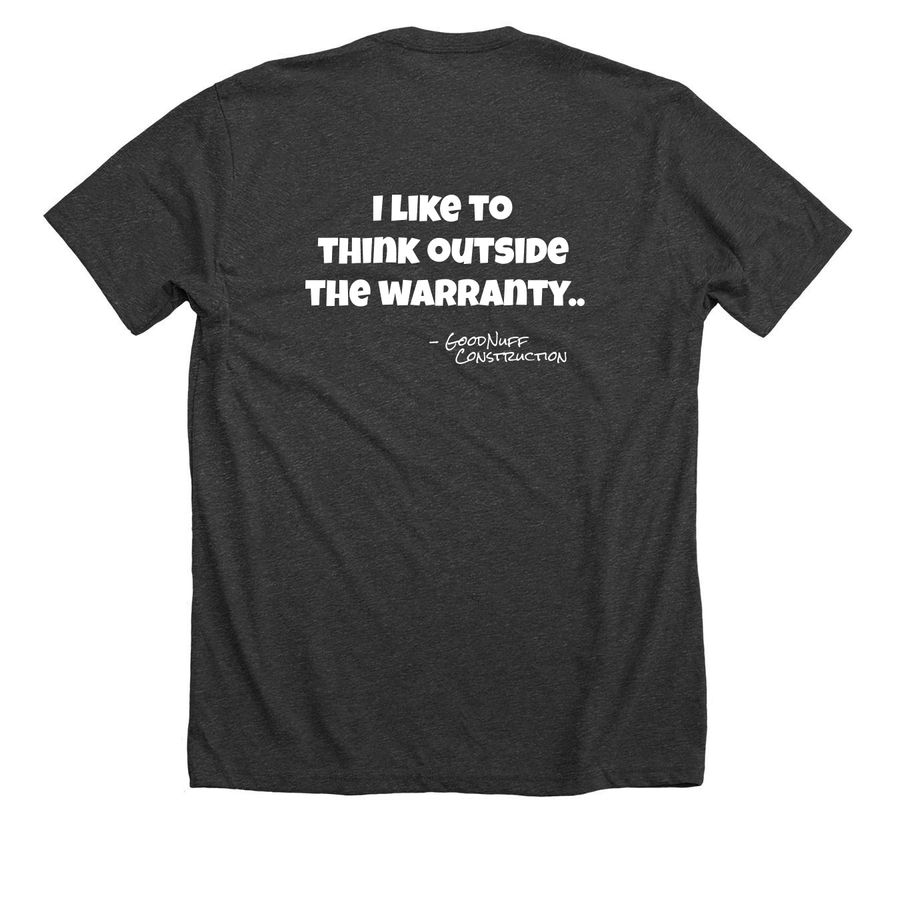 Warranty, a Dark Grey Heather Premium Unisex Tee (back-view)
