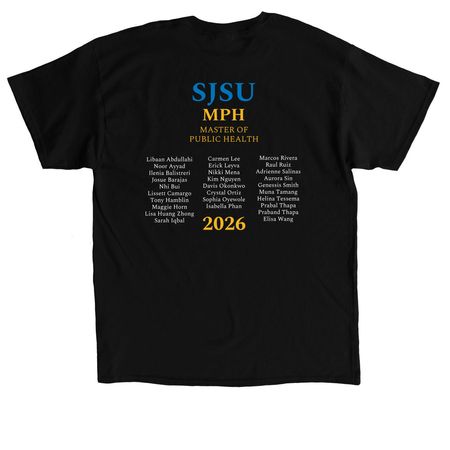 2026 SJSU Public Health Online Cohort, a Black Classic Unisex Tee (back-view)