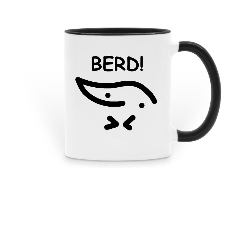 THE BUG! (BERD MUG), a Black Two-Tone Ceramic Mug