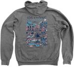 LOTMV Summit, a Deep Heather Zip Up Hoodie (back-view)