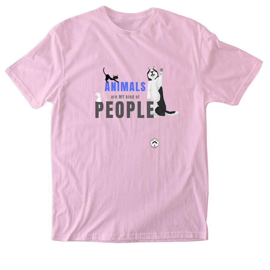 Animals are MY kind of People, a Light Pink Softstyle Cotton Tee