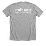ronin practice.&nbsp;, a Athletic Heather Premium Unisex Tee (back-view)