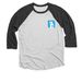 Girls With Guts Logo Tops, a Black and Heather White 3/4 Sleeve Baseball Tee