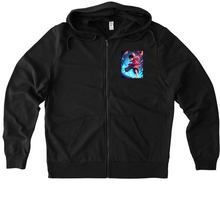 AC.S ? King of the Pirates, a Deep Black Allmade Organic French Terry Zip Up Hoodie