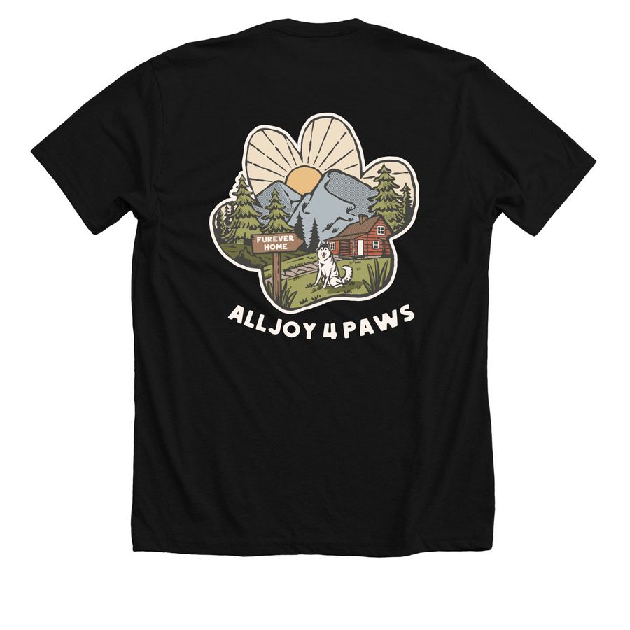 Alljoy 4 Paws - Furever Home&nbsp;, a Solid Black Blend Premium Unisex Tee (back-view)