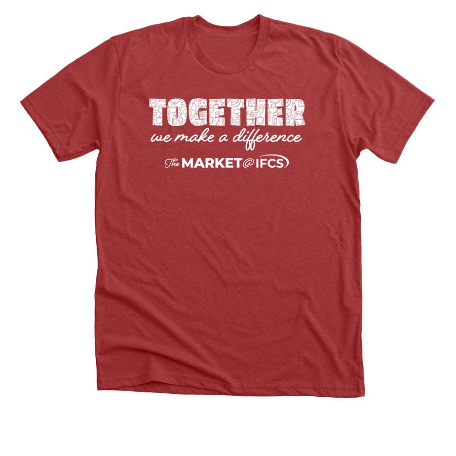 Volunteers - Together We Make a Difference, a Heather Canvas Red Premium Unisex Tee