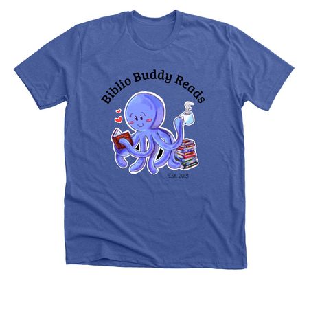 Biblio Buddy Octopus, a Solid True Royal Premium Unisex Tee
