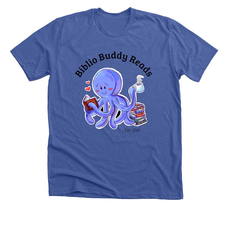 Biblio Buddy Octopus, a Solid True Royal Premium Unisex Tee