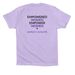 Together we can end Domestic Violence, a Dark Lavender Premium Cotton Tee (back-view)