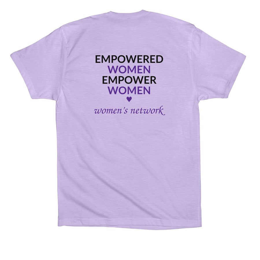Together we can end Domestic Violence, a Dark Lavender Premium Cotton Tee (back-view)