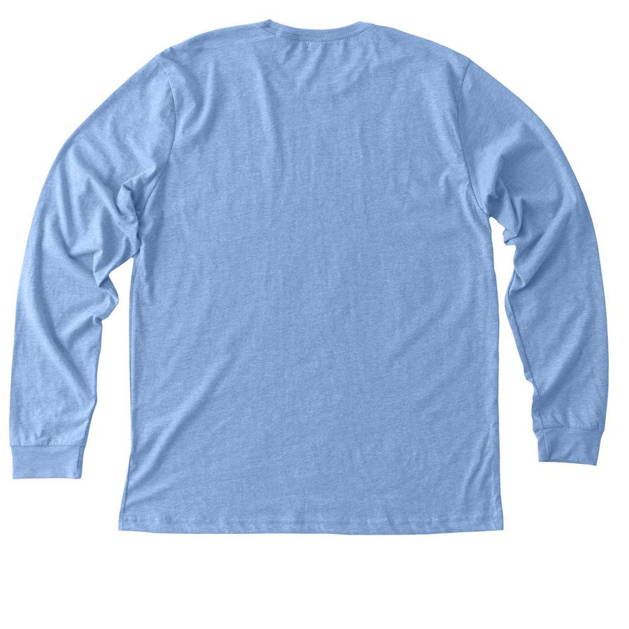 BRANTOSAURUS, a Heather Carolina Blue Premium Long Sleeve Tee (back-view)