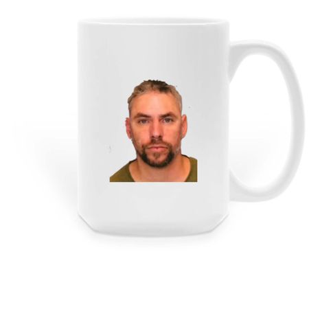 The Glarer Mugshot, a White Large Coffee Mug