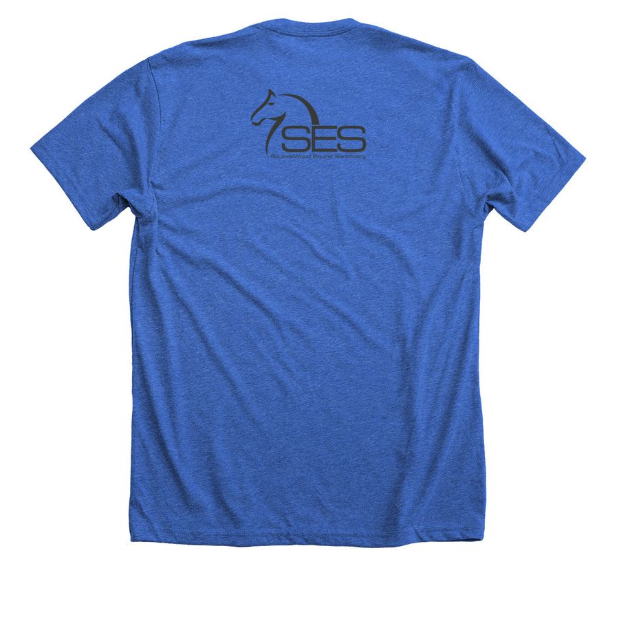 Mojo, a Heather True Royal Premium Unisex Tee (back-view)