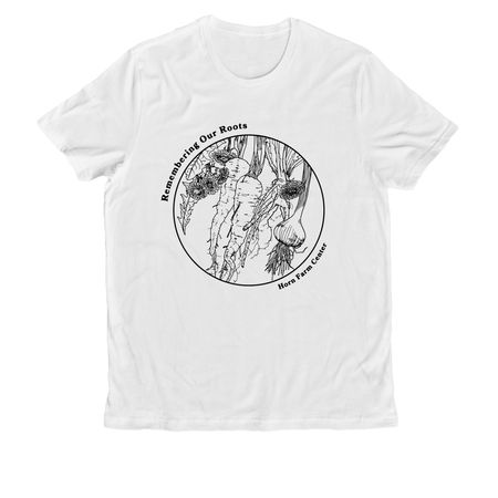 White Remembering Our Roots T-Shirts, a Bright White Allmade Organic Cotton Unisex Tee