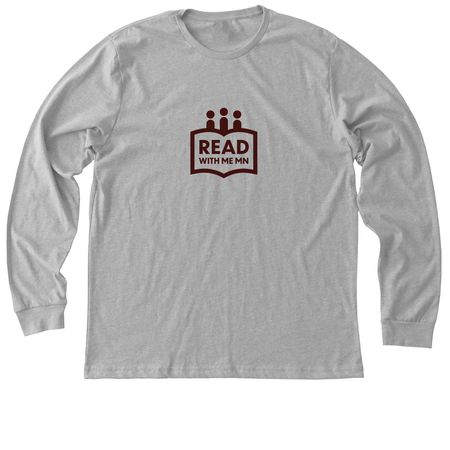 Read With Me MN Merch Brown Design, a Athletic Heather Premium Long Sleeve Tee