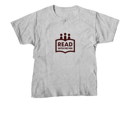 Read With Me MN Merch Brown Design, a Sport Grey Youth Unisex Tee