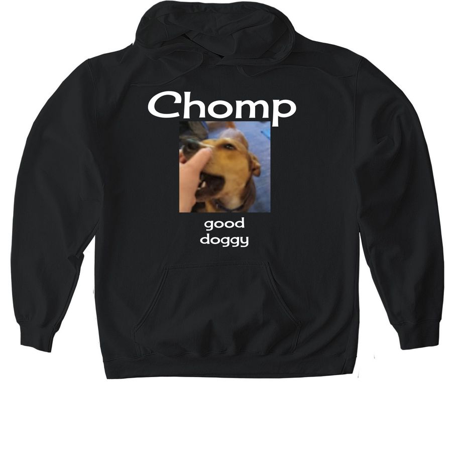 Chomp hoodie, a Black Gildan Softstyle Pullover Hoodie