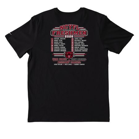 Freshmen Football Roster, a Black Nike Dri-FIT Jersey Blend Performance Tee (back-view)