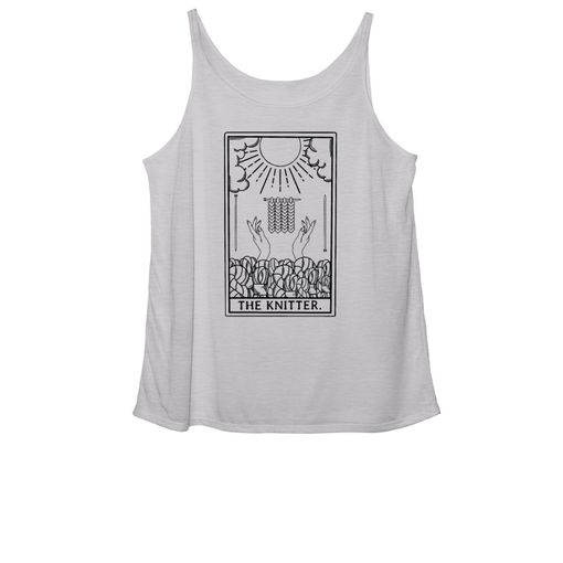 The Knitter Tarot Outline Athletic Heather Women's Slouchy Tank