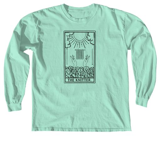 The Knitter Tarot Outline Island Reef Comfort Colors Long Sleeve Tee
