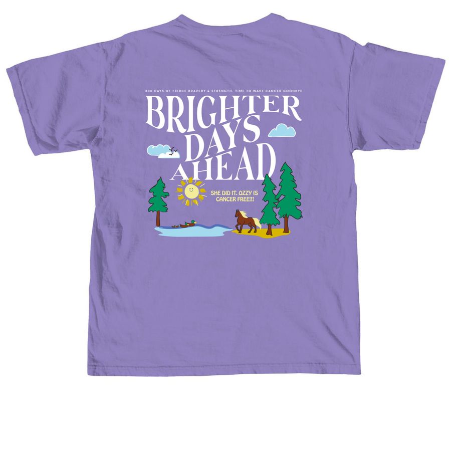 Ozzy's End of Treatment Shirt, a Violet Comfort Colors Unisex Tee (back-view)