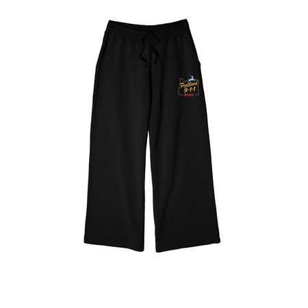 911 Stag Pants, a Black Women's French Terry Wide Leg Pants