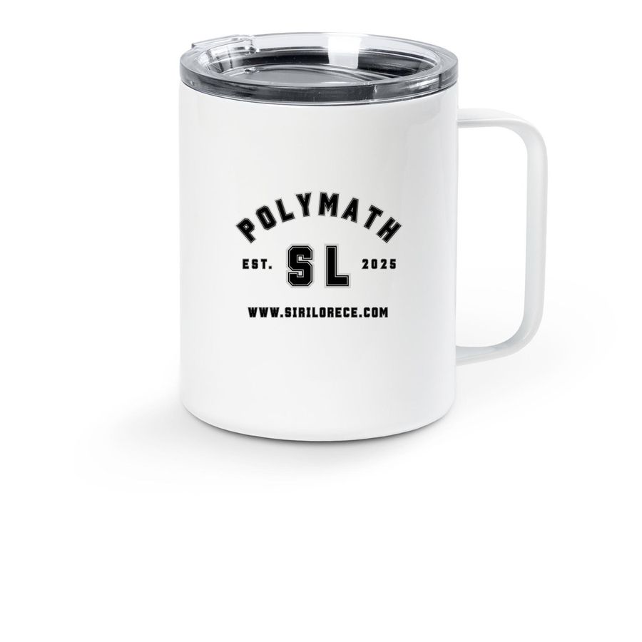 Polymath Stainless Steel Travel Mug, a White Stainless Steel Travel Mug