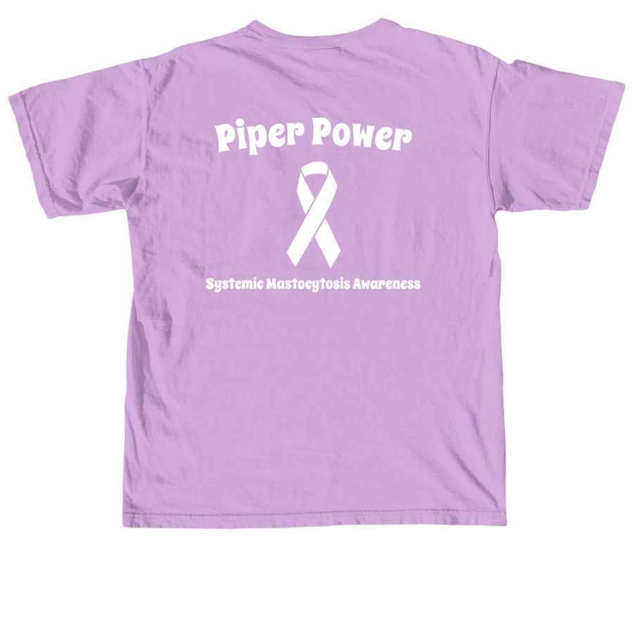 Team Piper, a Neon Violet Comfort Colors Unisex Tee (back-view)