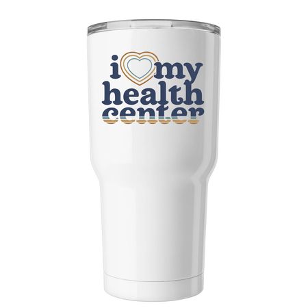 I Love My Health Center, a White Insulated Tumbler