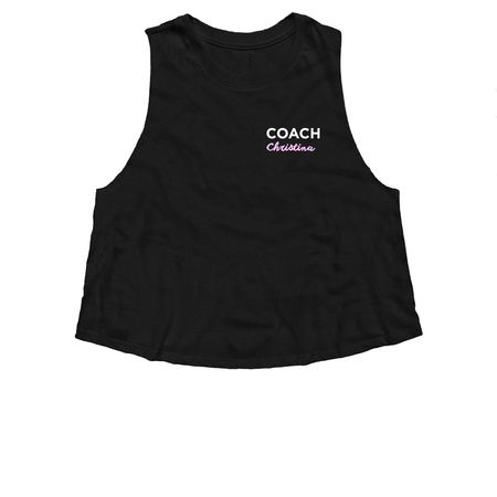 Coach Christina, a Solid Black Blend Women?s Cropped Racerback Tank