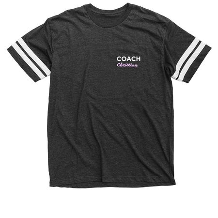 Coach Christina, a Vintage Smoke / White Football Jersey Tee